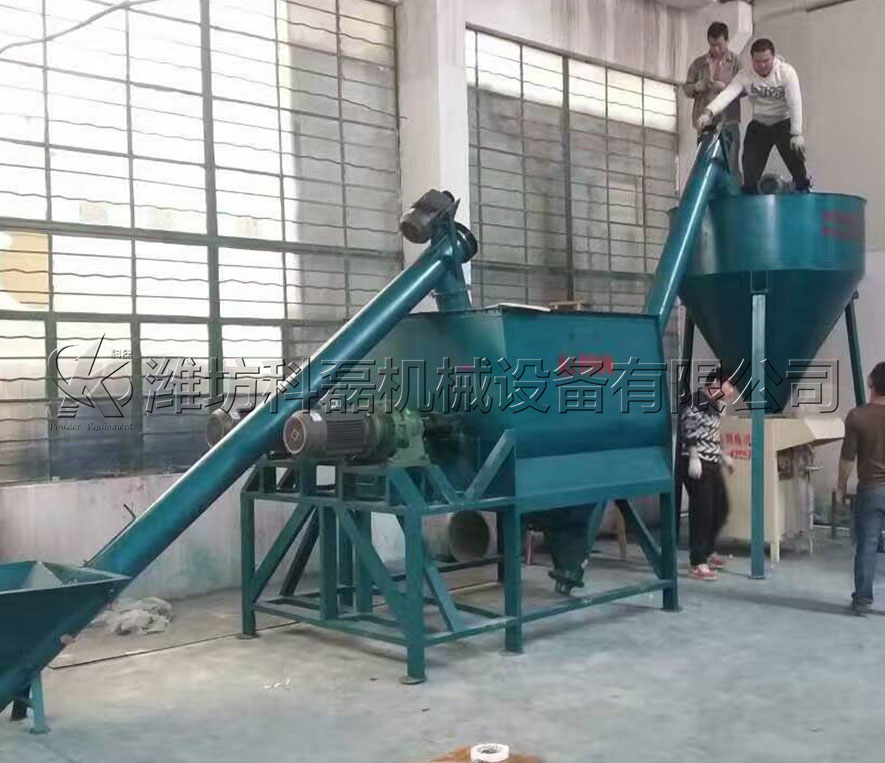 山東東營客戶膩子粉生產(chǎn)線實拍 第1張